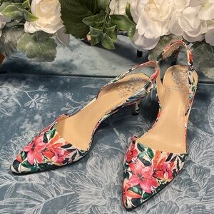 Vince Camuto Floral Slingback Heels
